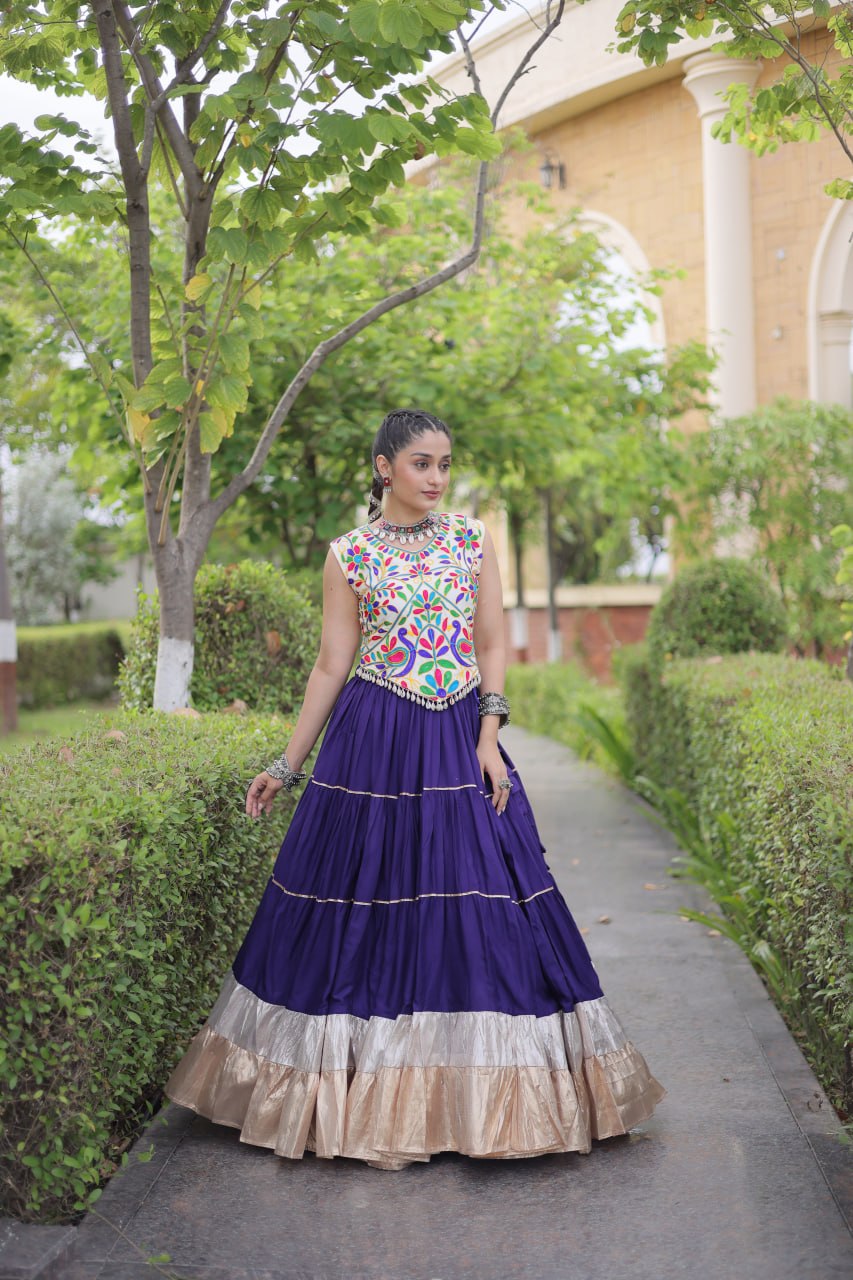 Rayon Kutchi Work Lehenga Choli ClothsVilla