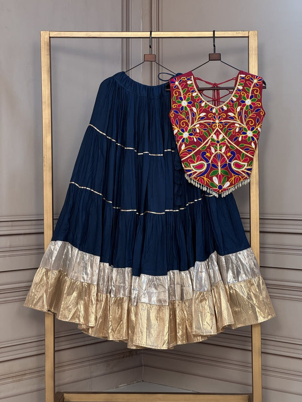 Rayon Kutchi Work Lehenga Choli ClothsVilla