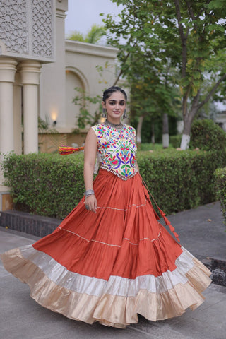 Rayon Kutchi Work Lehenga Choli ClothsVilla