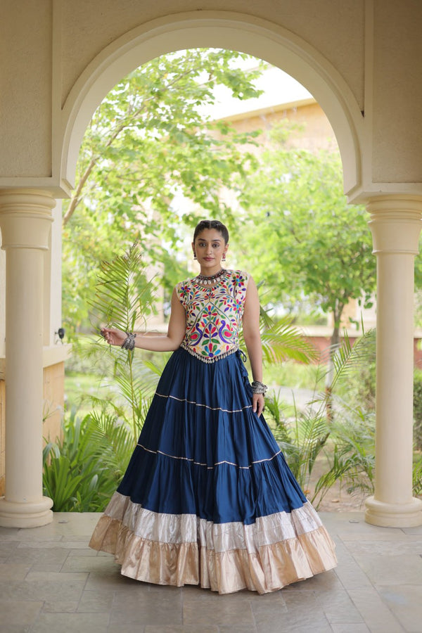 Rayon Kutchi Work Lehenga Choli ClothsVilla