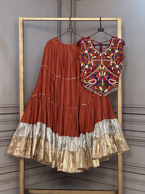 Rayon Kutchi Work Lehenga Choli ClothsVilla