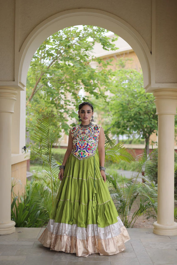 Rayon Kutchi Work Lehenga Choli ClothsVilla