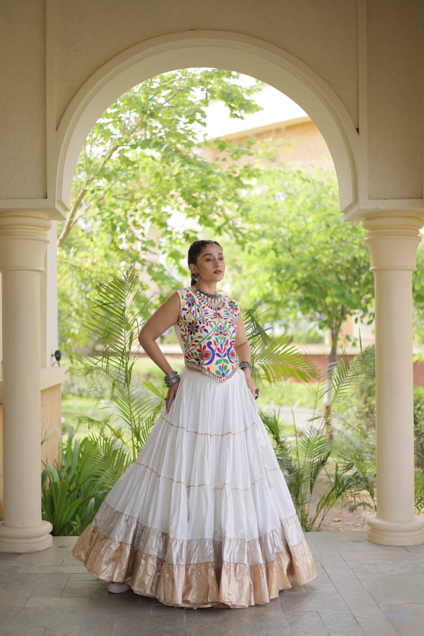 Rayon Kutchi Work Lehenga Choli ClothsVilla