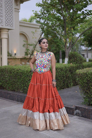 Rayon Kutchi Work Lehenga Choli ClothsVilla