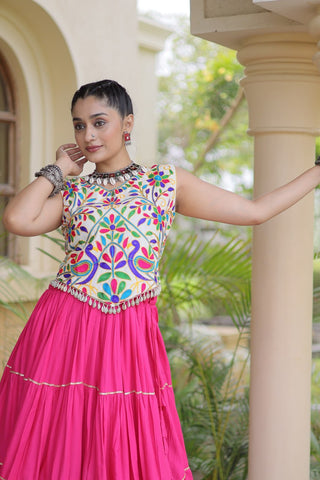 Rayon Kutchi Work Lehenga Choli ClothsVilla