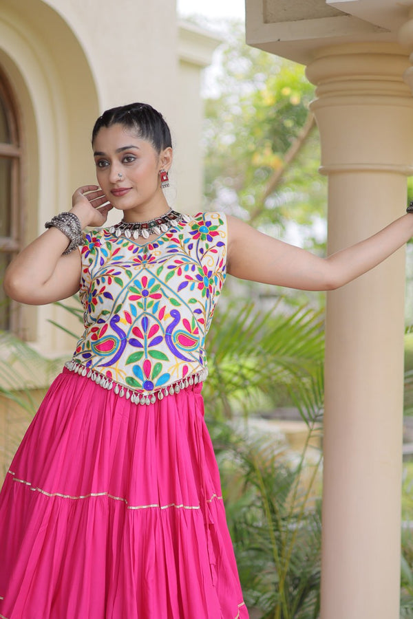 Rayon Kutchi Work Lehenga Choli ClothsVilla