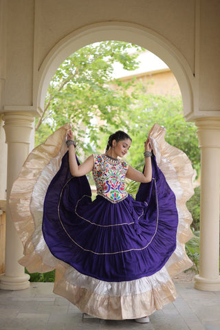 Rayon Kutchi Work Lehenga Choli ClothsVilla