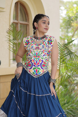 Rayon Kutchi Work Lehenga Choli ClothsVilla