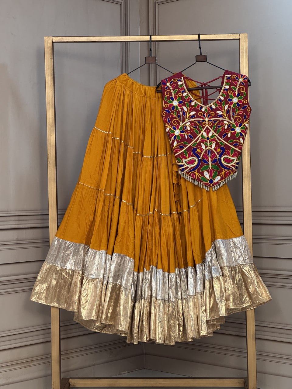 Rayon Kutchi Work Lehenga Choli ClothsVilla