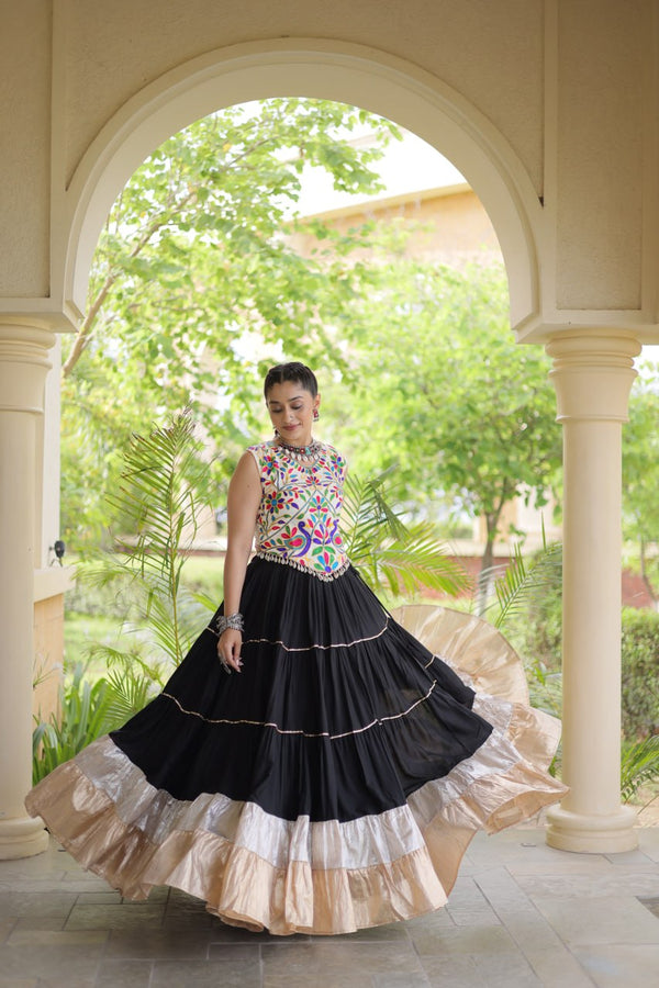 Rayon Kutchi Work Lehenga Choli ClothsVilla