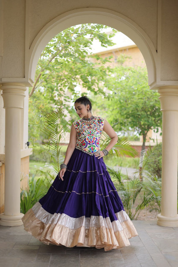 Rayon Kutchi Work Lehenga Choli ClothsVilla