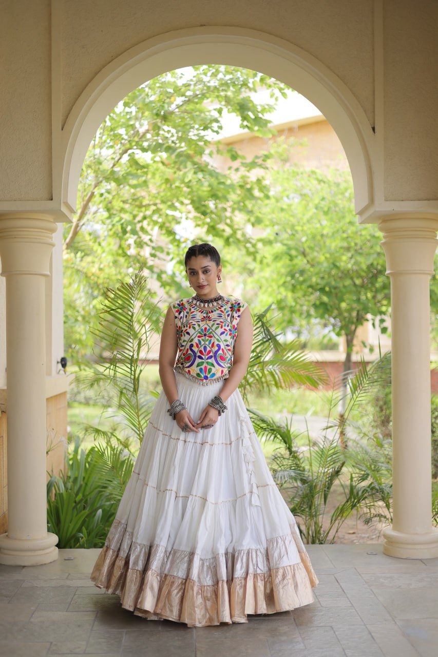 Rayon Kutchi Work Lehenga Choli ClothsVilla