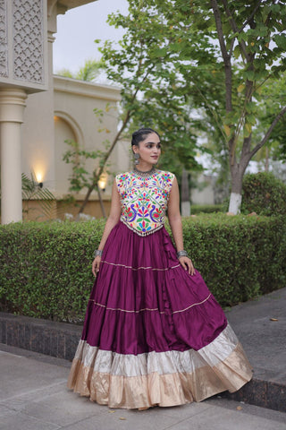 Rayon Kutchi Work Lehenga Choli ClothsVilla