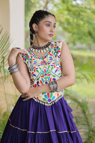Rayon Kutchi Work Lehenga Choli ClothsVilla