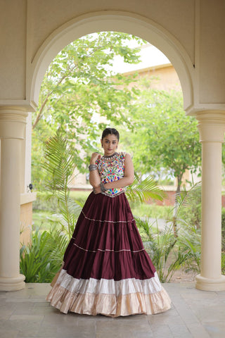 Rayon Kutchi Work Lehenga Choli ClothsVilla