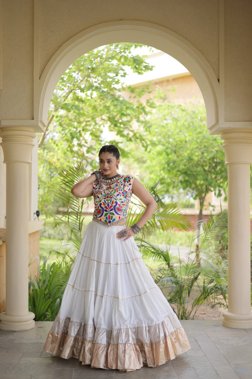 Rayon Kutchi Work Lehenga Choli ClothsVilla