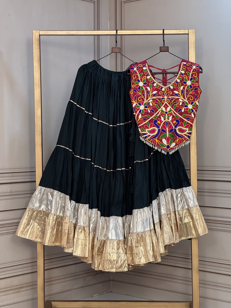 Rayon Kutchi Work Lehenga Choli ClothsVilla