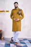 Real Mirror Work Navratri Special Yellow Color Mens Wear Kurta Collection Clothsvilla