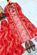 Load image into Gallery viewer, Red Bollywood Style Indo-Western Koti, Plazzo &amp; Blouse Set with Floral Digital Print &amp; 5MM Sequins Work ClothsVilla