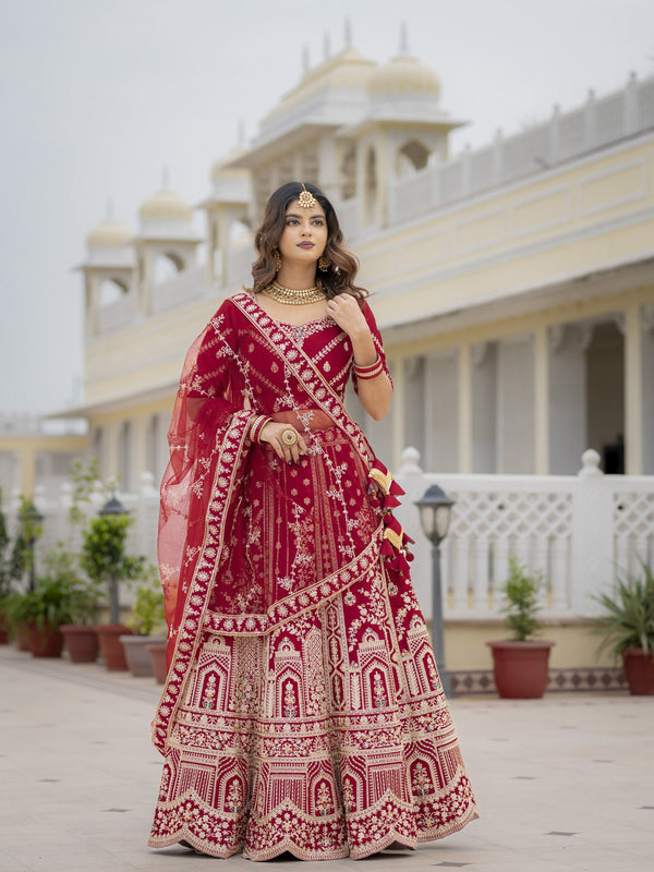 Red Bridal Lehenga Choli Set