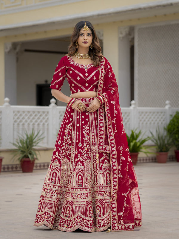 Red Bridal Lehenga Choli Set