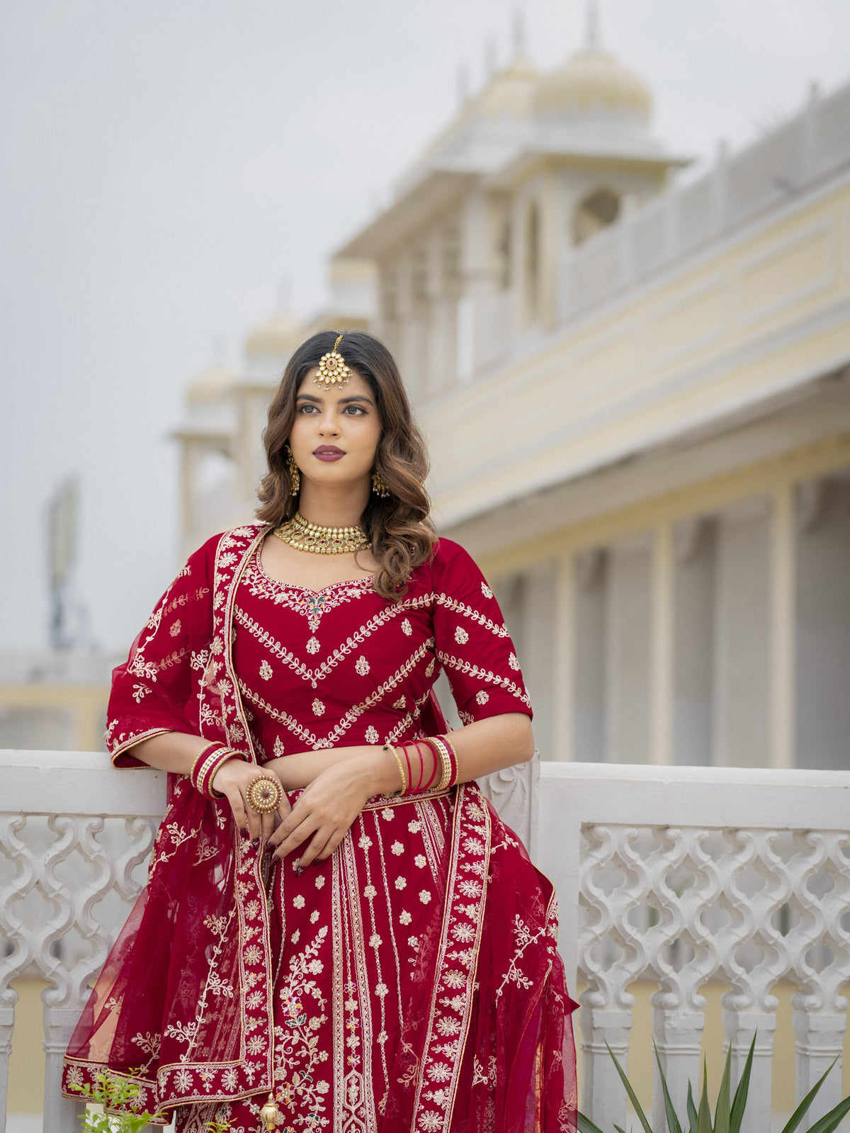 Red Bridal Lehenga Choli Set