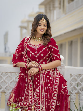 Red Bridal Lehenga Choli Set