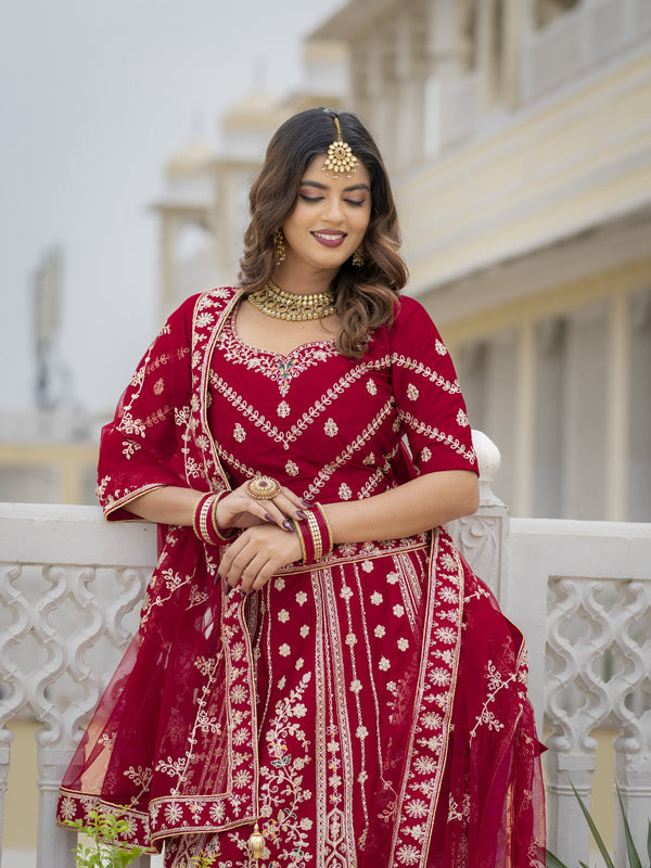 Red Bridal Lehenga Choli Set