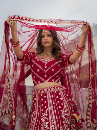 Red Bridal Lehenga Choli Set