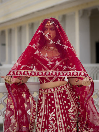 Red Bridal Lehenga Choli Set