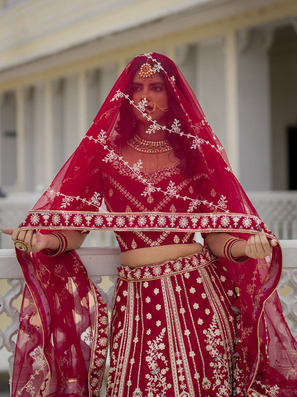 Red Bridal Lehenga Choli Set