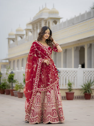 Red Bridal Lehenga Choli Set