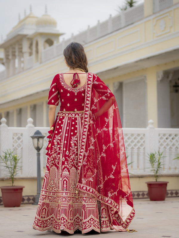 Red Bridal Lehenga Choli Set