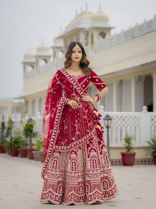 Red Bridal Lehenga Choli Set
