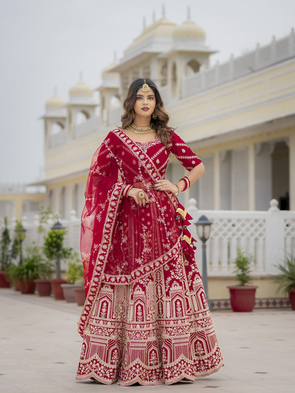 Red Bridal Lehenga Choli Set