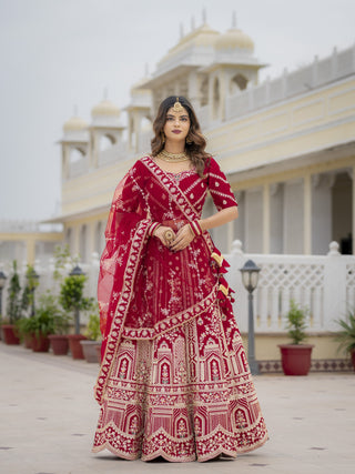 Red Bridal Lehenga Choli Set