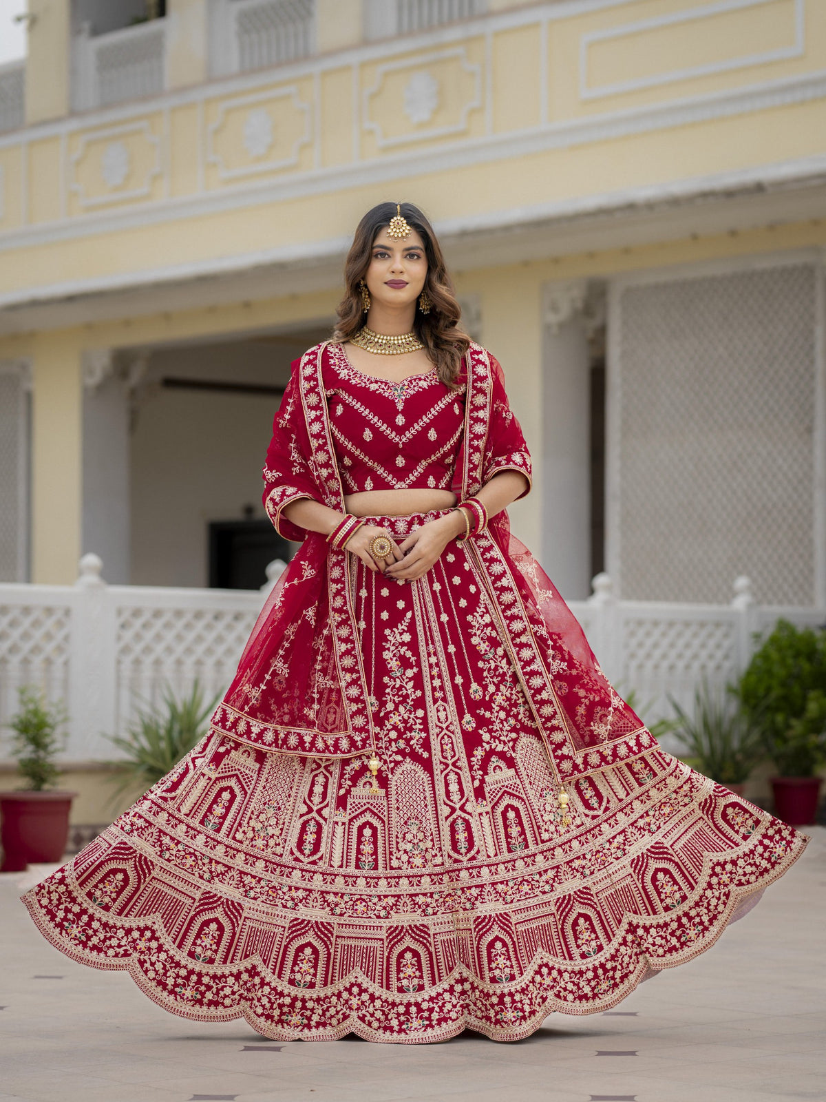 Red Bridal Lehenga Choli Set