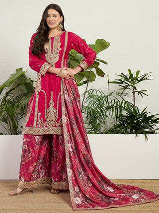 Yellow Embroidered Palazzo Set Clothsvilla