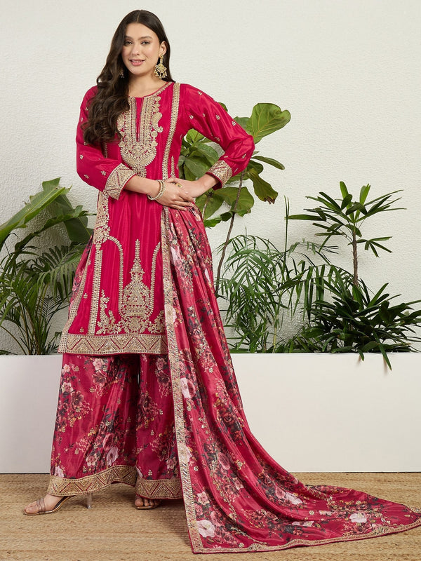 Yellow Embroidered Palazzo Set Clothsvilla