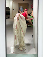 Load image into Gallery viewer, Red Color Arca Work Manipuri Tussar Saree Clothsvilla