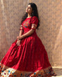 Load image into Gallery viewer, Red Color Banarasi Silk Pethani Gown Clothsvilla