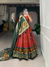 Load image into Gallery viewer, Red Color Exuberant Dola Silk Lehenga Set with Stunning Foil Prints ClothsVilla