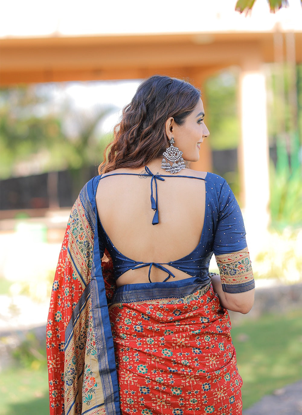 Red Color Foil Printed And Stone Work Dola Silk Saree Clothsvilla