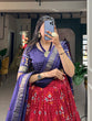 Load image into Gallery viewer, Red Color Patola Print Tussar Silk Lehenga Choli Set ClothsVilla