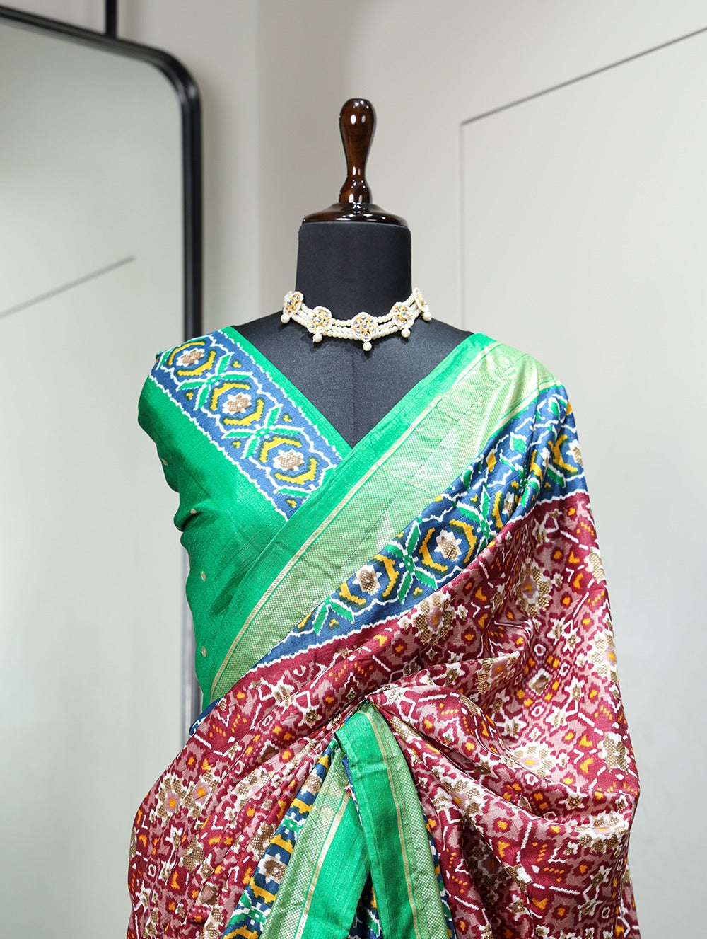Red Color Patola Printed Dola Silk Saree Clothsvilla