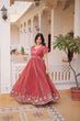 Load image into Gallery viewer, Red Crunchy Gown Double Frill Sleeves ClothsVilla