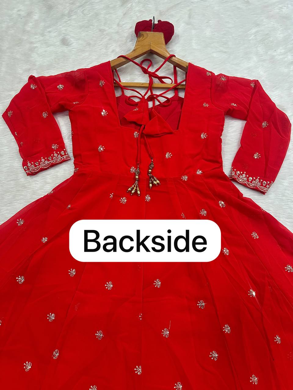 Red Designer Anarkali Suit ClothsVilla