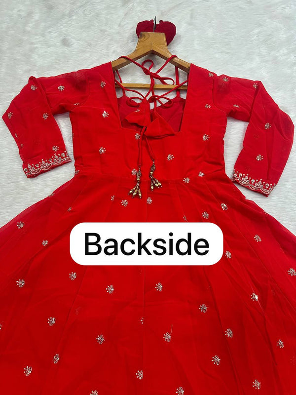 Red Designer Anarkali Suit ClothsVilla