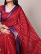 Load image into Gallery viewer, Red Designer Crepe Saree with Elegant Zari Weaving &amp; Matching Unstitched Blouse – Festive &amp; Party Wear ClothsVilla