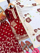 Load image into Gallery viewer, Red Designer Pure Fendi Silk Heavy Embroidered Kurta Palazzo Set with 5 mm Sequins, Rivet Moti Work &amp; Digital Printed Tabby Silk Dupatta ClothsVilla.com